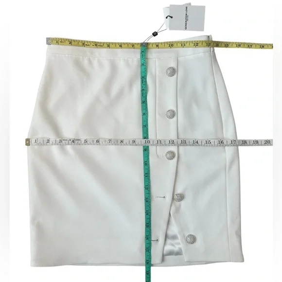 GENERATION LOVE Tanya Crepe Skirt White Side Slit Women Size 4 $265 MSRP NWT - Picture 11 of 16